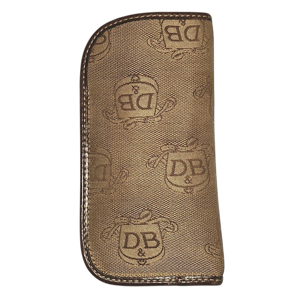 Dooney & Bourke Tan Signature DB Logo Canvas Eyeglass Case Holder VTG